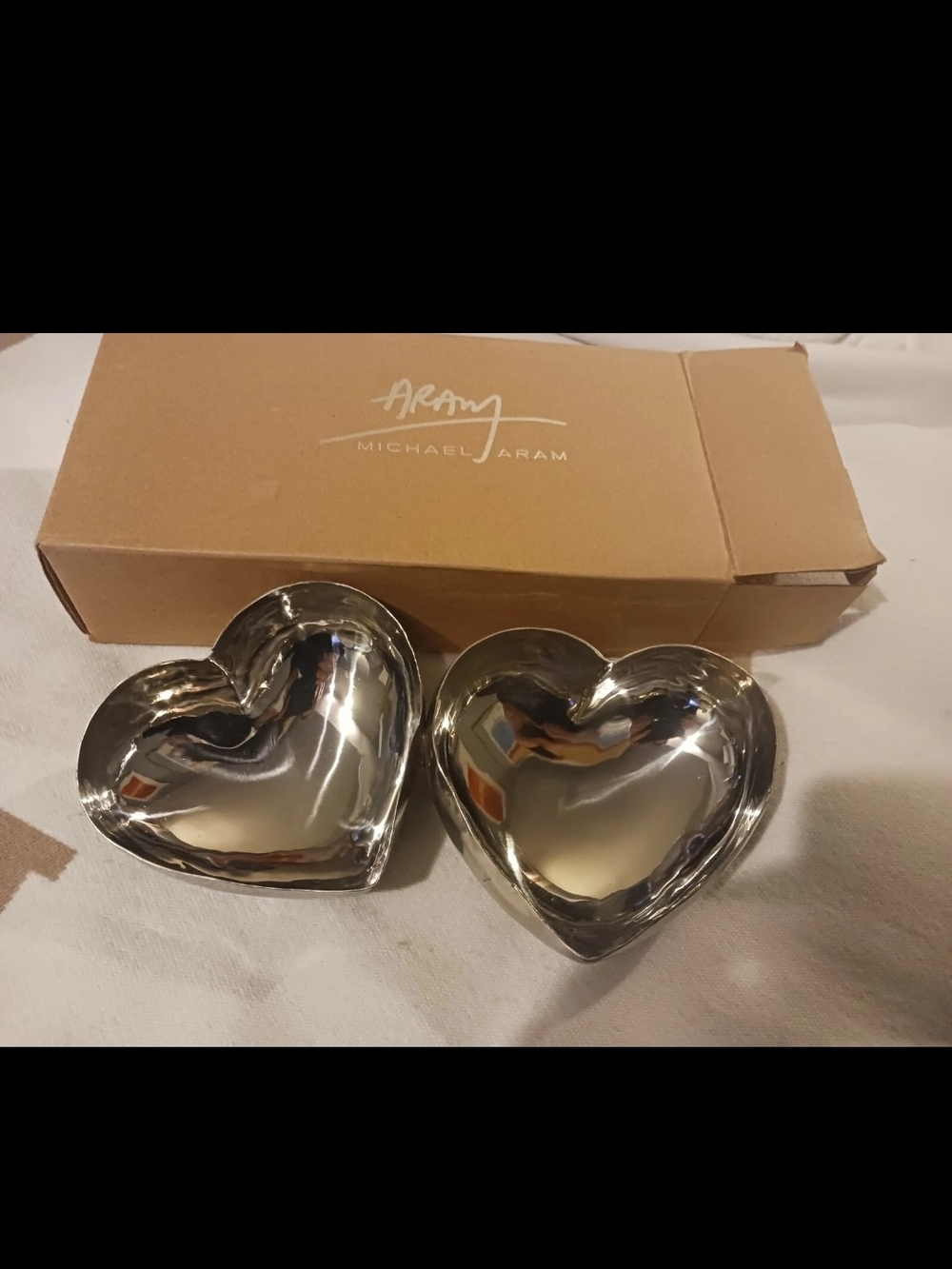 Michael Aram Polished Silver Heart Bowls Set